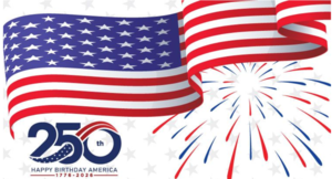 America's 250th Birthday: Red white, & Blue Celebration