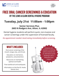 Free Oral Cancer Screenings at Senior Services Plus - July 21st - Alton, IL
