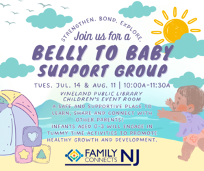 Belly to Baby Support Group with NJ Family Connects at the Vineland Public Library- August 11th