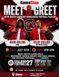 GameStop Hosts University of South Carolina Football Player Meet & Greet: Kelby and Drew Collins