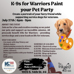 K-9s For Warriors Paint Your Pet Party