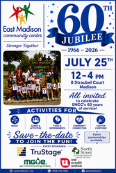 East Madison Community Center (EMCC) Celebrates 60 Years with Community Jubilee Sat. July 25 12-4pm