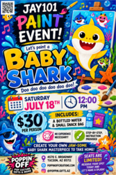 🦈🎨 BABY SHARK PAINT EVENT @ POPPIN' OFF! 🎨🦈