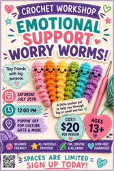Crochet Workshop - Worry Worms @ Poppin' Off