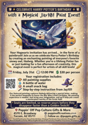 🦉⚡ Celebrate Harry Potter's Birthday with a Magical Jay101 Paint Event @ Poppin' Off! ⚡🦉