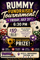 ♠️🃏 **RUMMY FUNDRAISER TOURNAMENT @ Poppin' Off!** 🃏♥️