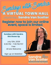 Sundays with Sandra, Virtual Town Hall for all