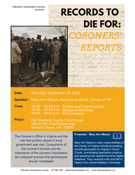 Records to Die For:  Coroners' Reports