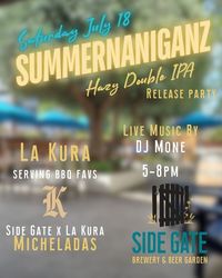 Pint Pours of Hazy Double IPA at Side Gate Brewery's Summernaniganz