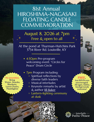 81st Anniversary Hiroshima–Nagasaki Commemoration, Aug 8 2026, Thurman-Hutchins Park