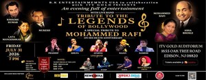An Evening Remembering Bollywood Icons Rafi, Kishore, Lata, Mukesh, and Asha in New Jersey