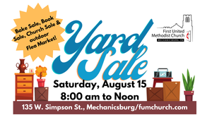 Annual Yard, Book and Bake Sale, August 15