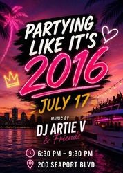 Party Like is 2016 Cruise featuring DJ Artie V & Friends | Seaport Summer Cruises
