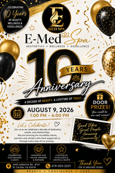 E-Med Spa Celebrates 10-Year Anniversary With Community Event at El Cajon location August 9