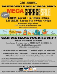 23rd Annual Rosemount Band MEGA Garage Sale