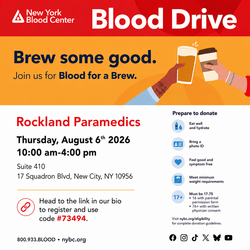 Rockland Paramedic Services and New York Blood Center Host Community Blood Drive
