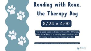 Reading With Roux The Therapy Dog