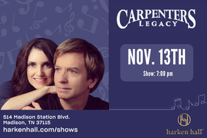 Carpenters Legacy to Perform at Harken Hall on November 13