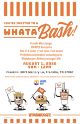 Whataburger Locations Host Back-to-School Supply Drive and ‘Whatabash’ Benefiting United Way