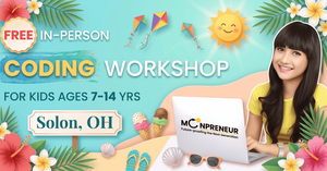 In-Person Free Coding Workshop For Kids at Solon, OH (7-14 yrs)
