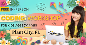In-Person Free Coding Workshop For Kids at Plant City, FL (7-14 yrs)