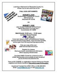 Learning In Retirement of Waukesha County - Kick Off Event
