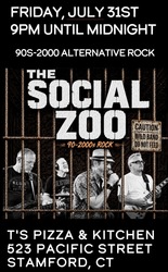 Live Alternative Rock with the Social Zoo at T’s Pizza & Kitchen