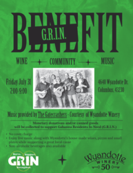 🎶 Benefit for G.R.I.N. – Wine • Community • Music 🍷