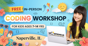 In-Person Free Coding Workshop For Kids at Naperville, IL (7-14 yrs)