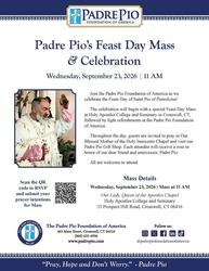 Padre Pio’s Feast Day Mass & Celebration