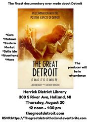 The Great Detroit documentary is coming to Holland main library