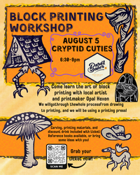 Cyptid Cuties Print Making Workshop