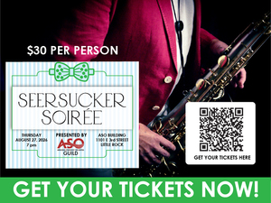 Seersucker Soirée, August 27, 7 pm, 1103 East 3rd Street, Little Rock. Live jazz at the ASO Building