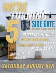 Double Beer Release at Side Gate Brewery’s 5-Year Anniversary Party