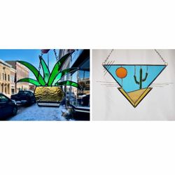 STAINED GLASS - CACTUS SCENE!