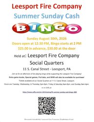 Sunday Summer Cash Bingo
