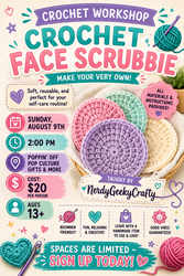 Crochet Face Scrubbie Workshop @ Poppin' Off