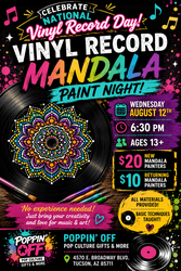 🎶💿🎨 Celebrate National Vinyl Record Day with Vinyl Record Mandala Paint Night! 🎨💿🎶