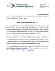 August Meeting of the NYSEFC's Board of Directors