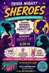 🎉✨ Trivia Night @ Poppin' Off: SHEROES! ✨🎉