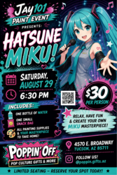 🎨💙 Poppin' Off & Jay101 Paint Event Presents: Hatsune Miku! 💙🎤