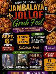 New Orleans Jambalaya & Jollof Grub Fest Sunday September 6, 2026