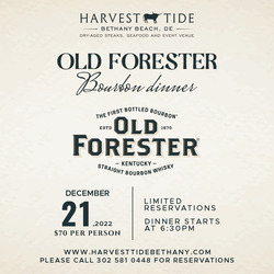 Harvest Tide Bethany Old Forester Whiskey Dinner