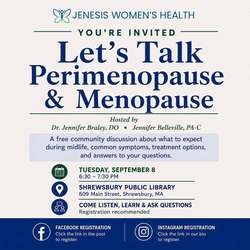 Shrewsbury, Mass. Public Library Community Discussion: Perimenopause and Menopause