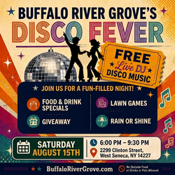 FREE Admission: Live Dj Disco Night at Buffalo River Grove