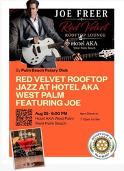 Joe Freer Headlines August 25 Red Velvet Rooftop Jazz Series at Hotel AKA West Palm