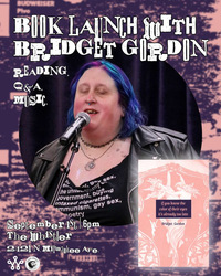 Book launch for "if you know the color of their eyes it's already too late" by Bridget Gordon