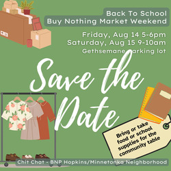 Buy Nothing Project Free Market + Foodshare and back to school drive