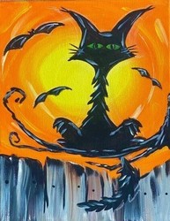 "Spooky Kitty Blacklight" In-Studio Paint Party!