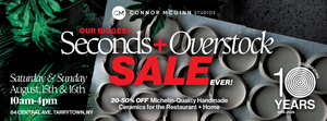 Connor McGinn Studio 10th Anniversary Seconds and Overstock Sale in Tarrytown, NY